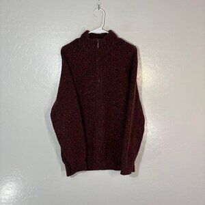 Inis Meain Sweater Mens Large Half Zip Cashmere Merino Wool Ireland Pullover